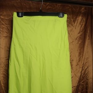 Knee length Neon green skirt